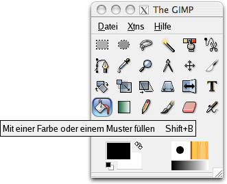 Das Dialogfenster des Werkzeuges Füllen
